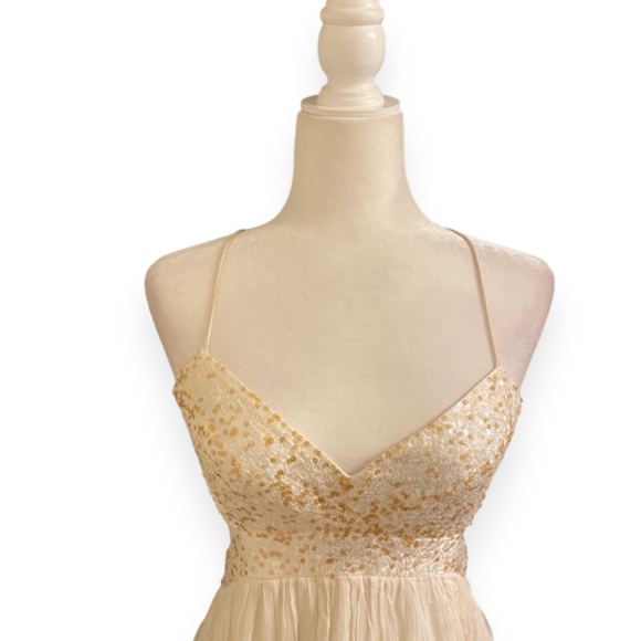 BCBG Sequined Butterfly Top Fairy Open Back Dress Size 10 - Picture 5 of 8